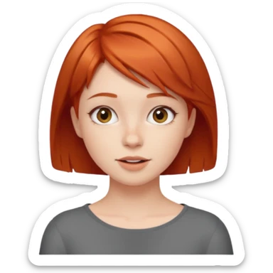 Прическа короткая Рыжая девушка, 21 год, славянка, выражение лица заигрывающее sticker