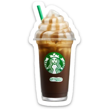 Starbuck ice coffee with ice cubes sticker