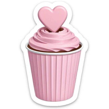 Two glossy square milk chocolate pralines placed diagonally, each in a white ridged paper cup, topped with a soft pastel pink heart icing with subtle sugar sparkle.
Cute minimal emoji-style, realistic and polished, clean studio lighting, pure white background, smooth 3D render, high resolution. sticker