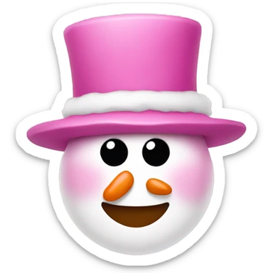 pink snowman sticker