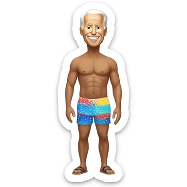 joe biden in swim trunks sticker