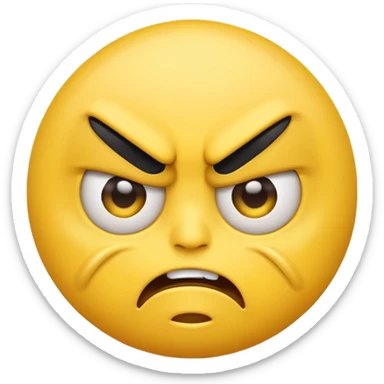 angry face emoji which is also rolling it's eyes sticker