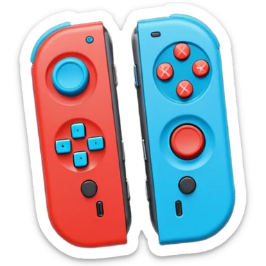 A pair of Nintendo Joy-Cons (Neon Red and Neon Blue) sticker