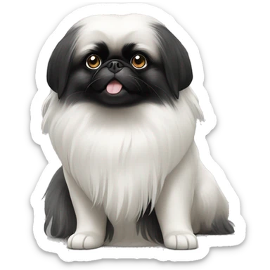 Black and white Pekingese  sticker