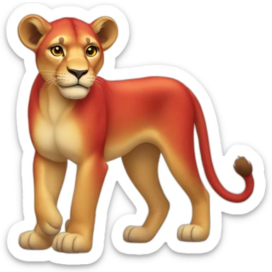 Red lioness sticker