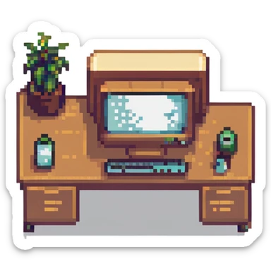 Sleepy desktop computer
 sticker