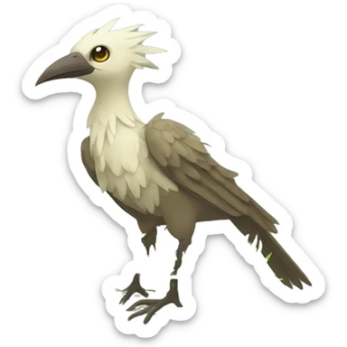 earthly muddy fresh Cool Cute Fantasy legendary jungle-bird plant-grass-type-Dendro-avian Fakemon full body sticker