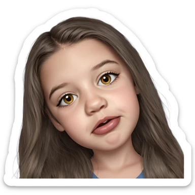 realistic portrait of girl sticker