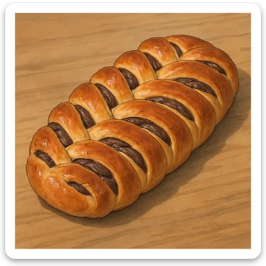 chocolate plait pastry sticker