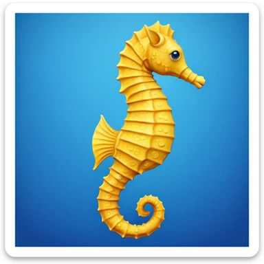 yellow seahorse with blue background sticker