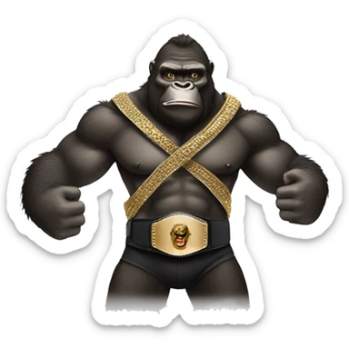 king kong holding mma belt on shoulder sticker