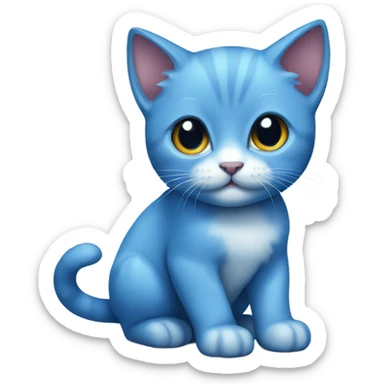 Blue kitten sticker