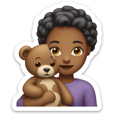 A girl whit tedy bear sticker