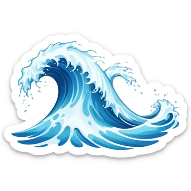 splashing water wave sticker