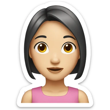 asian girl with a bob sticker