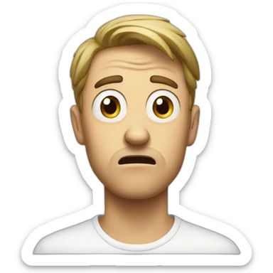 White guy scared of olives sticker