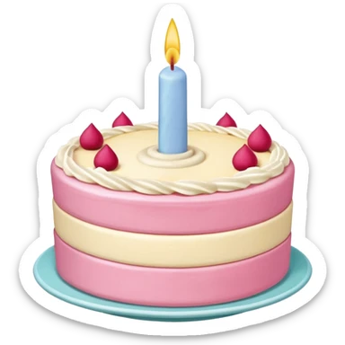 pastel de cumpleaños de 3 niveles con un moño rosa sticker