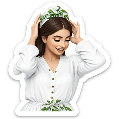 smiling girl under tree sticker