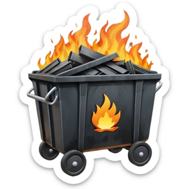 Trash dumpster on fire sticker