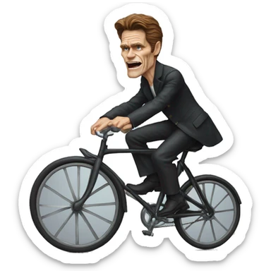 Willem Dafoe on a uniycle  sticker