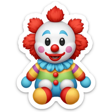 soft clown toy for children, plushie sticker