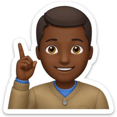 A person pointing is his head sticker