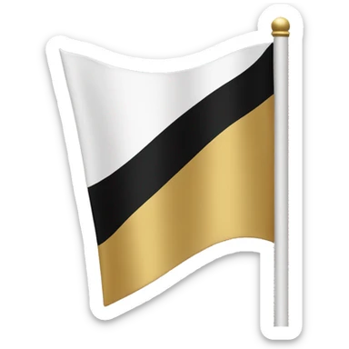 Flag with the colours white, gold, black sticker