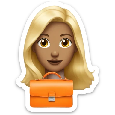 Blonde woman with orange birkin  sticker