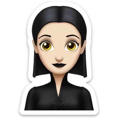 Tall Young Morticia Addams Princess Leia  sticker
