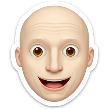 Creepy man with big mouth and no nose and ears no nise sticker