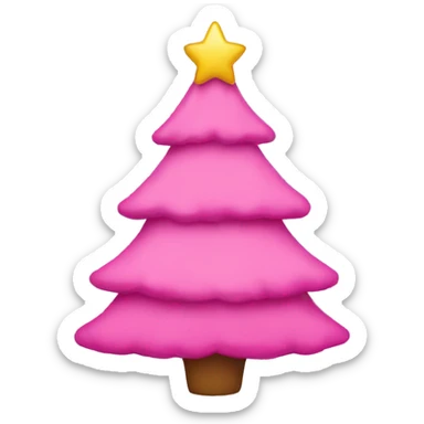 pink christmas tree sticker