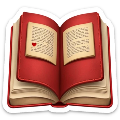 open book with completely red pages sticker