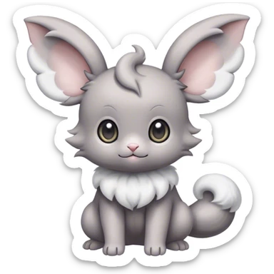 Minccino-Espurr-Cinccino-creature-hybrid sticker