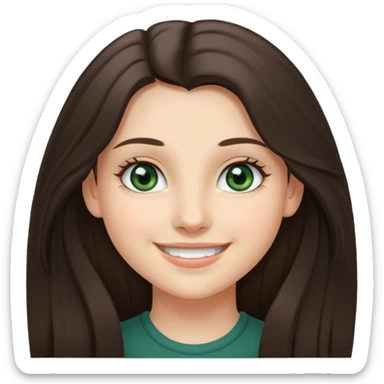 Девушка, шатенка с длинами волосами, лет 18 с серо зелёными глазами по темнее sticker