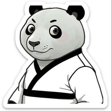 Panda doing karate sticker