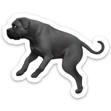 Blue and gold Cane Corso chasing a bird. sticker