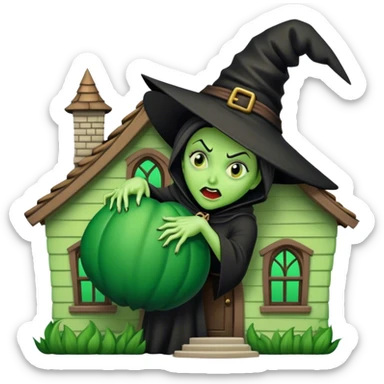 Wicked witch squashed by a house sticker