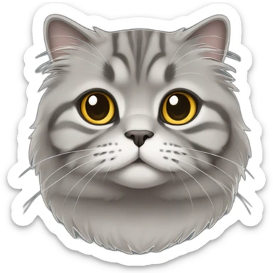 cat-graytabby-scottishfold-longhair-upset-upset-upset sticker