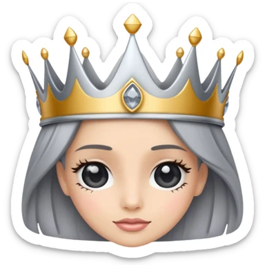 silver feminine crown with gray spinel sticker