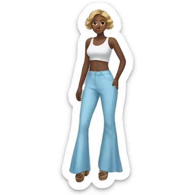 Light blue flare pants sticker