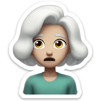 white steven universe character from steven universe series looks worried sticker