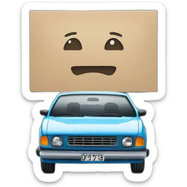 Car in a placard sticker