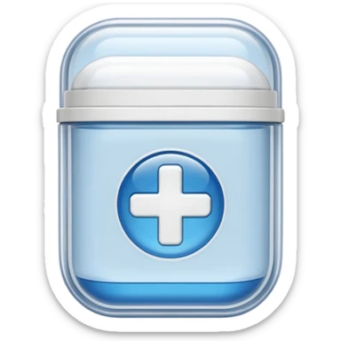 medicine capsule in case in nutral colors sticker