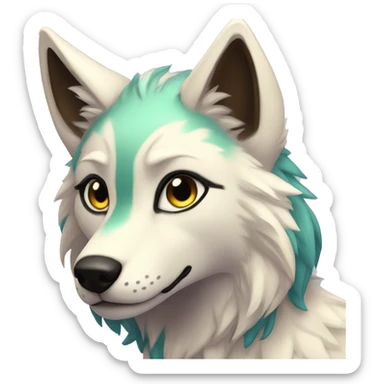 Anthro Colorful Shiny Falvie-Popparotzi-Wolf sticker