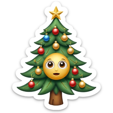 CREA UNA IMAGEN DE UN ARBOL DE NAVIDAD CON OJOS Y BOCA sticker