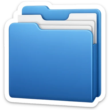 a blue file with white paper blank name label on it sticker
