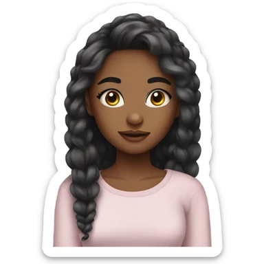 Cute girl with lashes and cute clothing  sticker