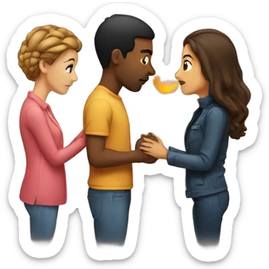 Two couples kissing sticker