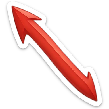 a red curved arrow sticker