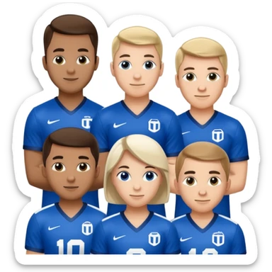 Het moet een staf worden van 3 prestatieteams voetbal van Olympia'18 met de hoofdkleuren blauw en wit sticker
